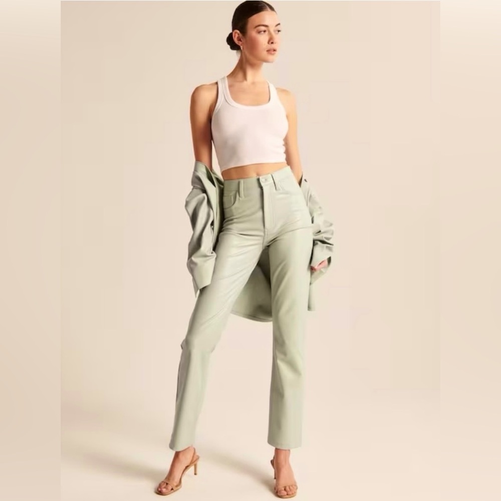 Abercrombie & Fitch Light Green Straight Leg Pants